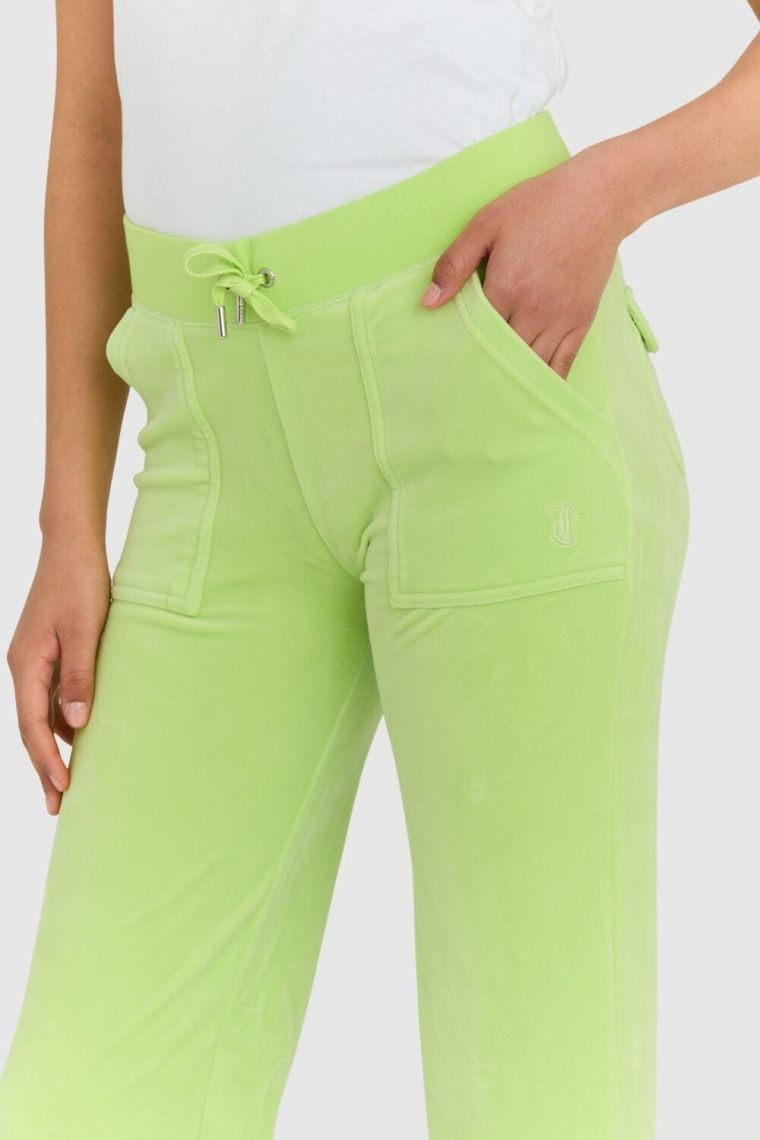 JUICY COUTURE Classic velour del ray sweatpants in light green color
