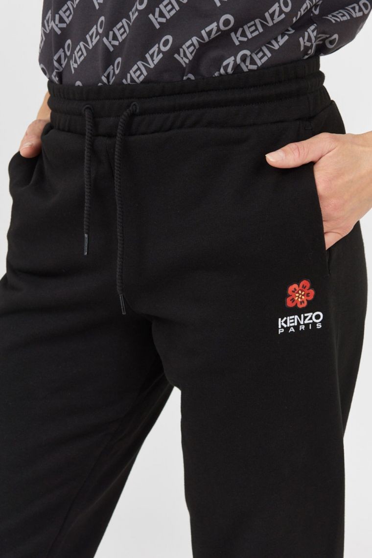 KENZO Чорні жіночі спортивні штани з квітковим візерунком