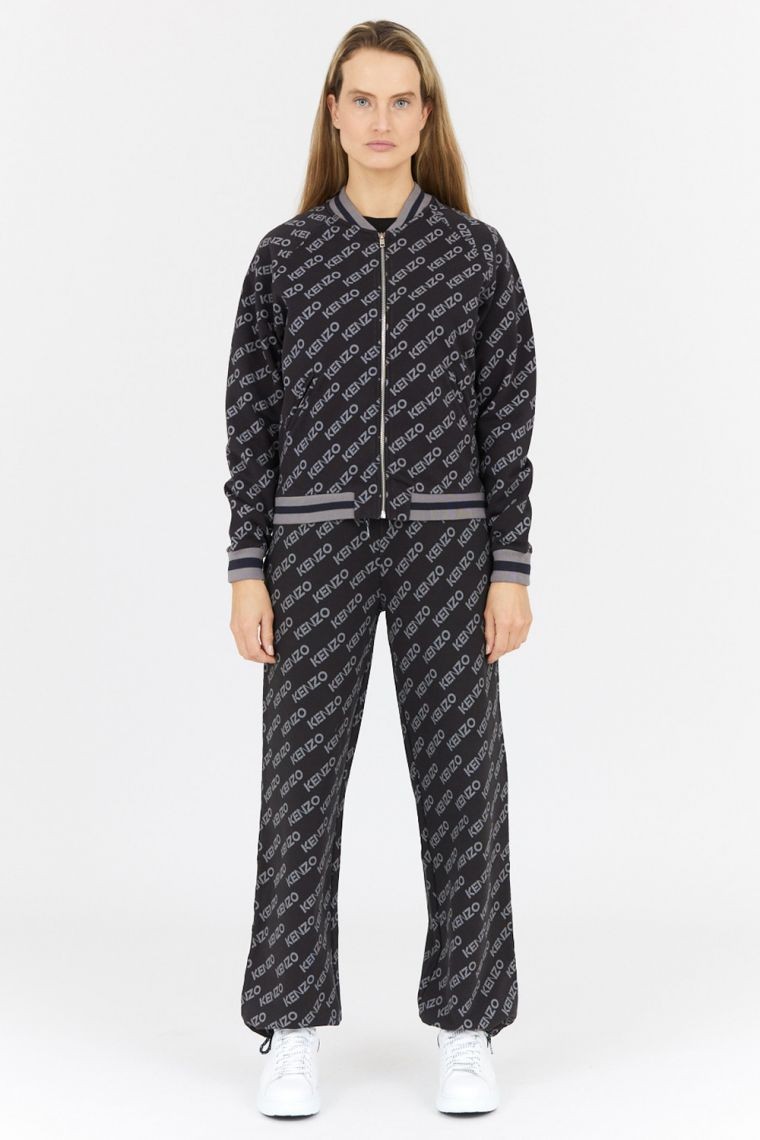 KENZO Czarne spodnie dresowe damskie w logo