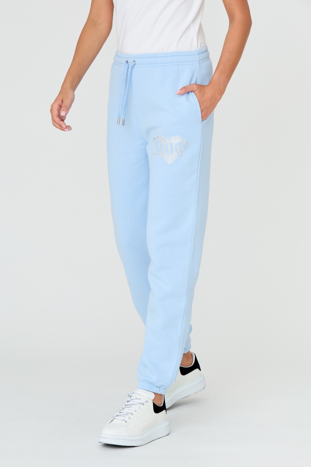 JUICY COUTURE Błękitne spodnie Heart Diamante