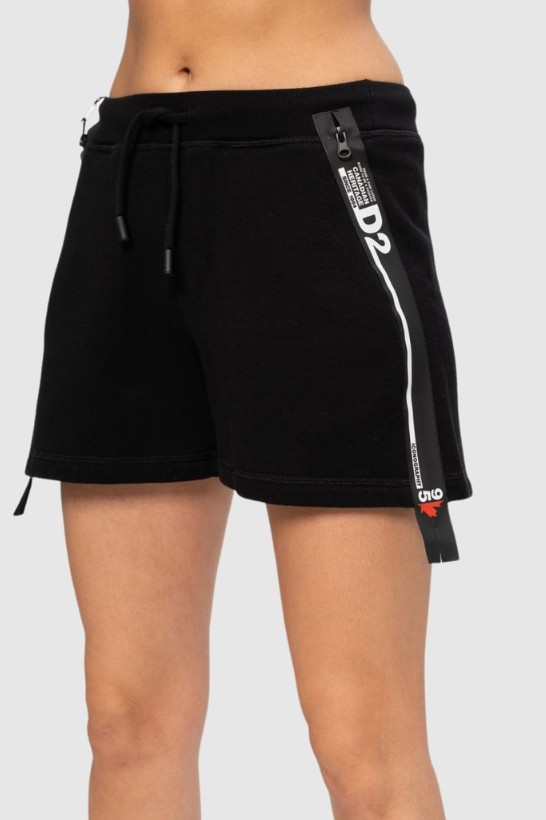 DSQUARED2 Black women's shorts with locks
