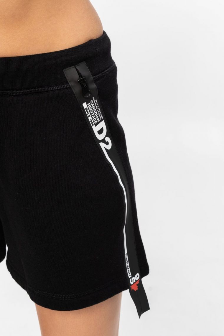 DSQUARED2 Black women's shorts with locks