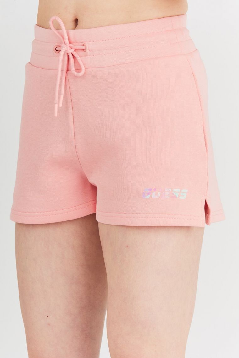 GUESS Peach women's shorts with colorful logo
