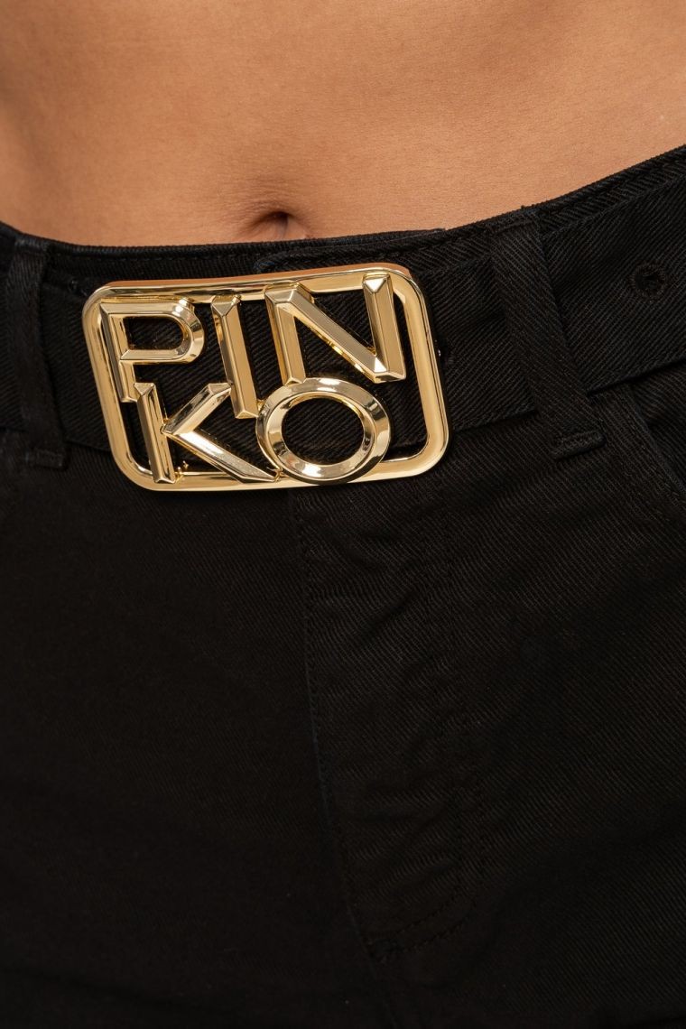 PINKO Czarne, jeansowe szorty damskie