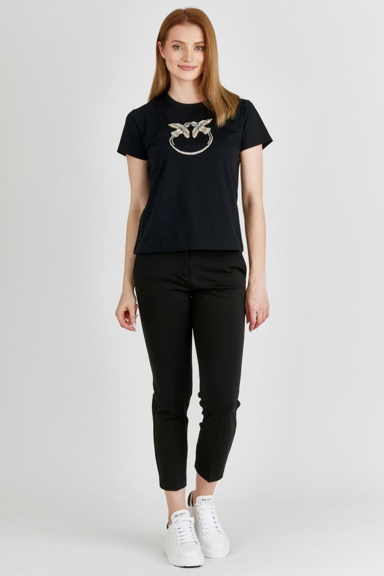 PINKO Czarne spodnie cygaretki damskie