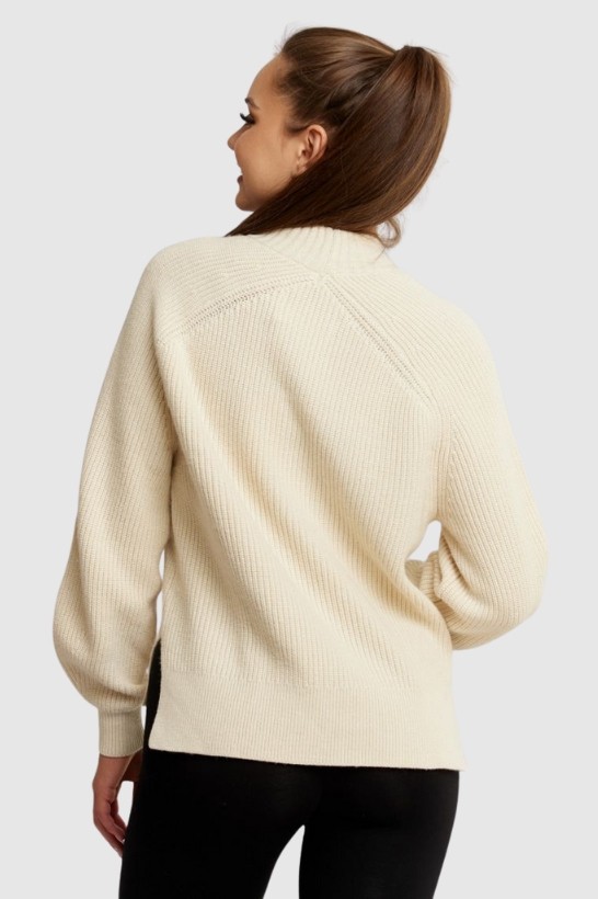 CALVIN KLEIN JEANS Sweter damski w kolorze ecru