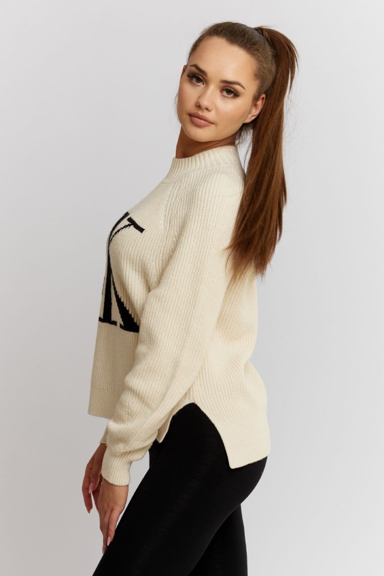CALVIN KLEIN JEANS Sweter damski w kolorze ecru