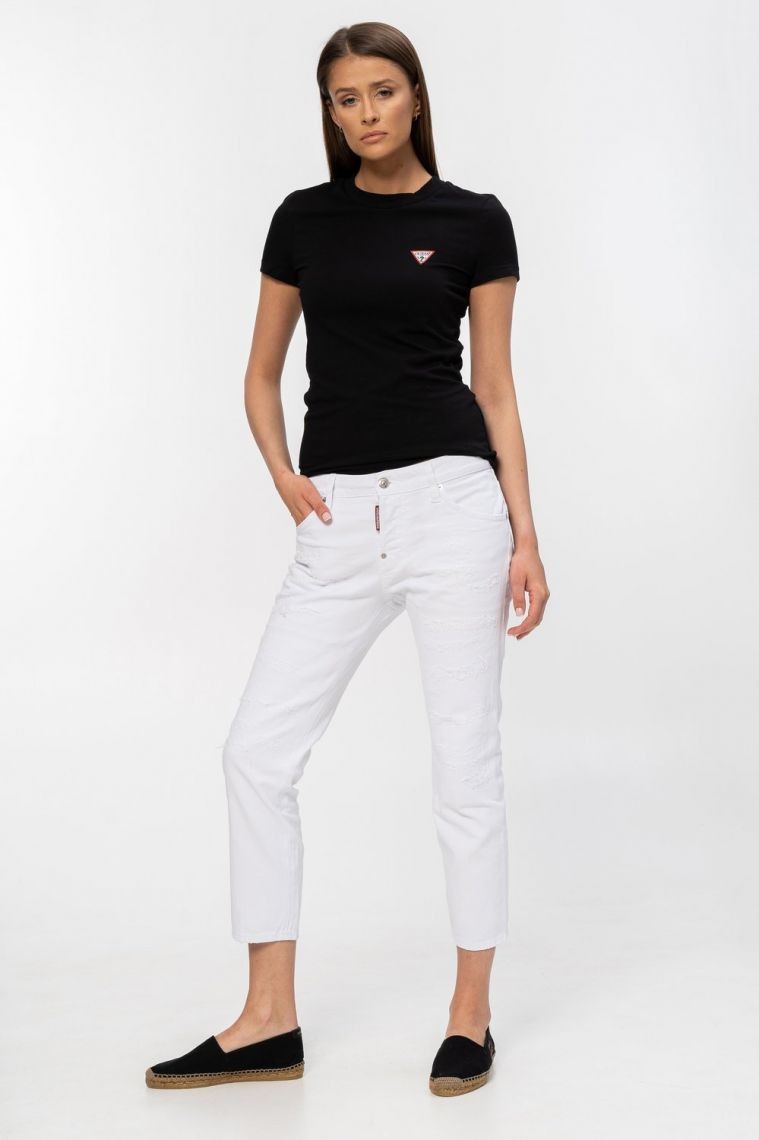 DSQUARED2 Cool girl cropped jeanBiałe jeansy damskie