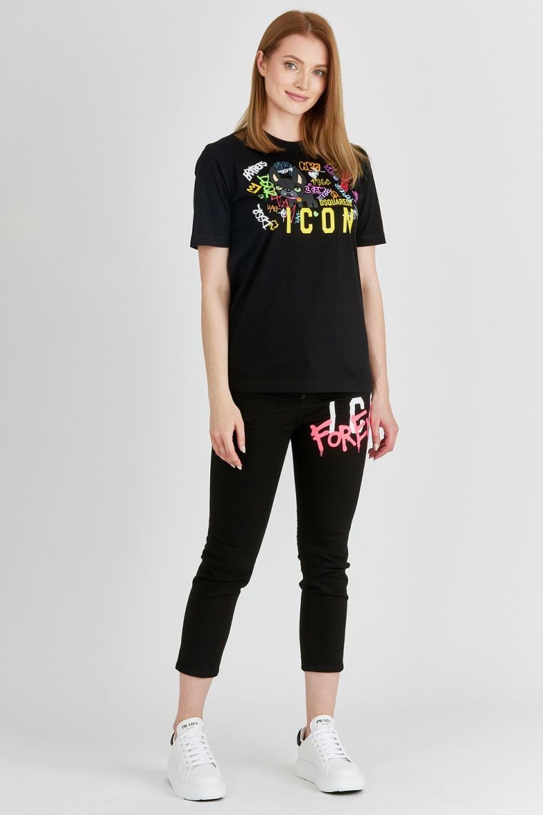DSQUARED2 Black women's graffiti t-shirt