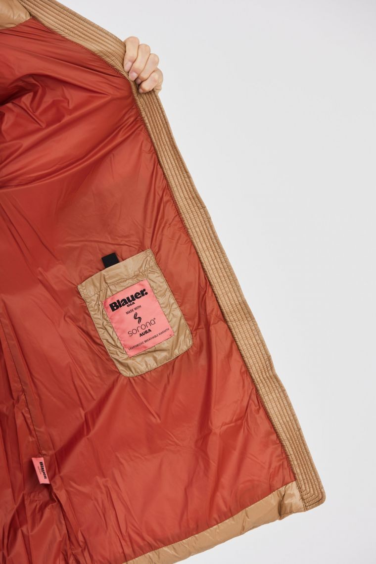 BLAUER Długi brązowy bezrękawnik damski Daisy