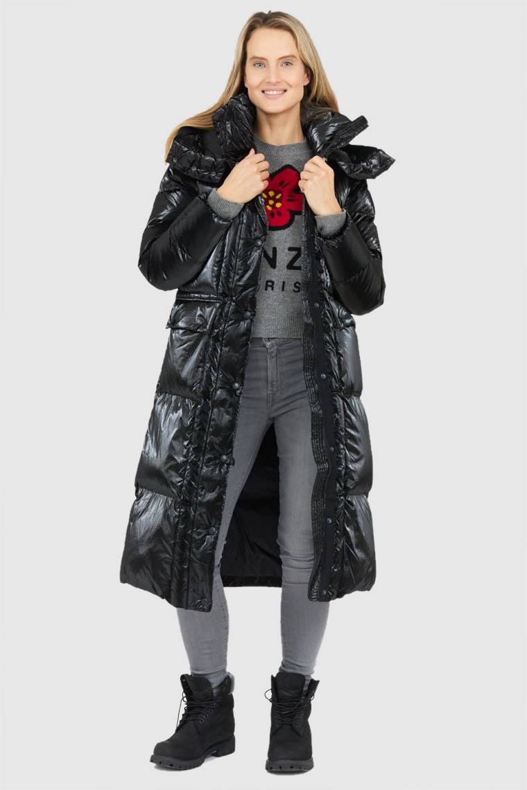 BLAUER Black naomi down coat with detachable hood