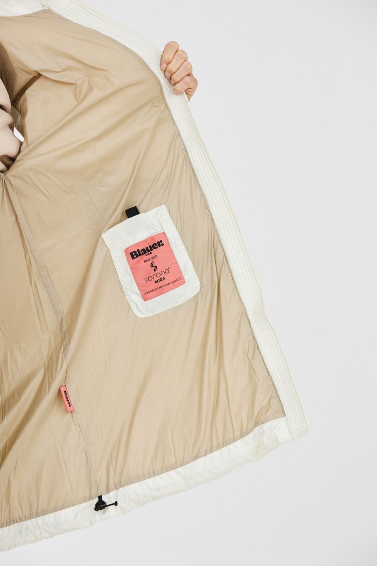 BLAUER Ecru długi bezrękawnik damski Daisy