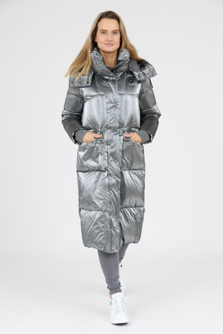 BLAUER Silver Naomi down coat with detachable hood