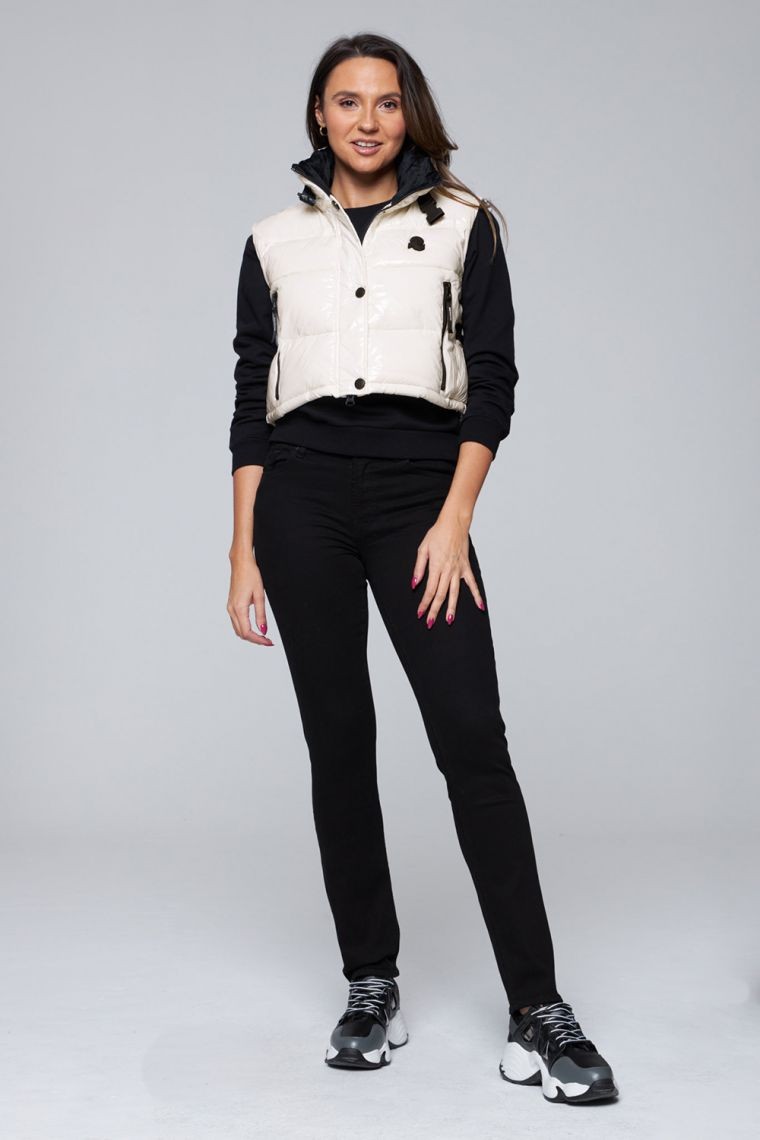 INVICTA Biały puchowy bezrękawnik damski