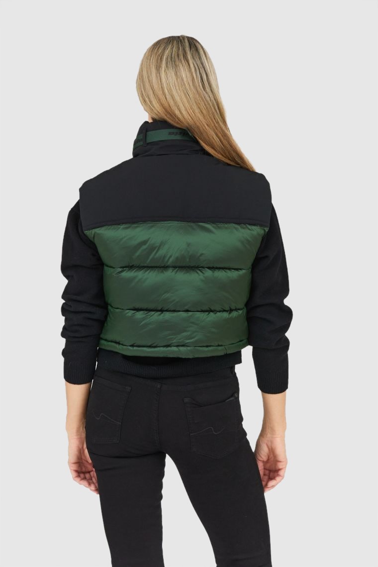 INVICTA Zielony puchowy krótki bezrękawnik damski