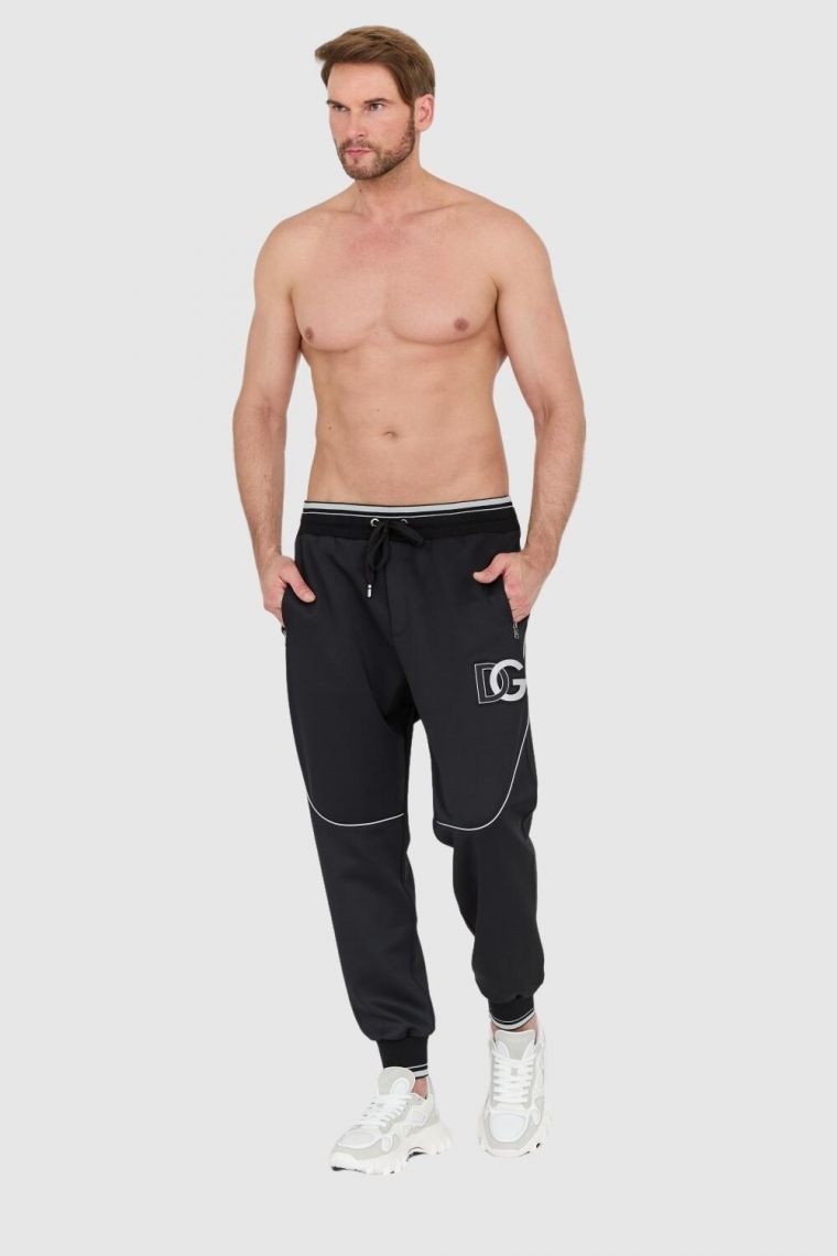 DOLCE & GABBANA Black sweatpants with large logo