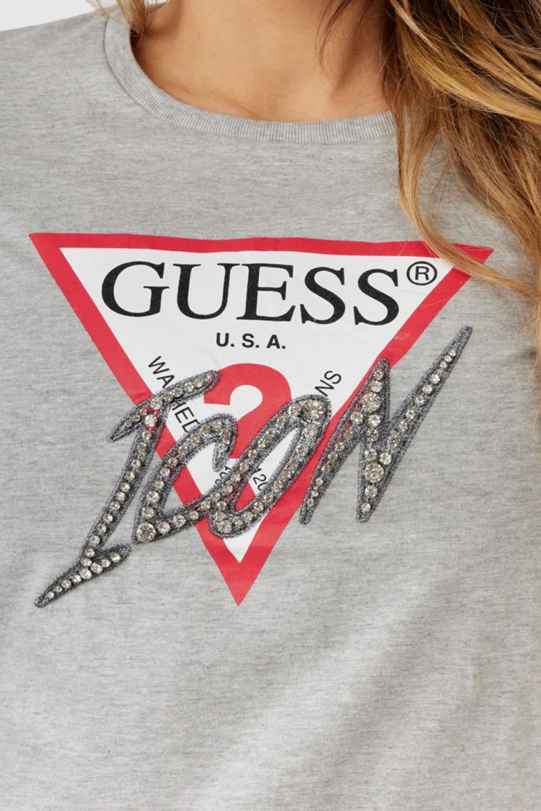 GUESS Szary t-shirt damski icon