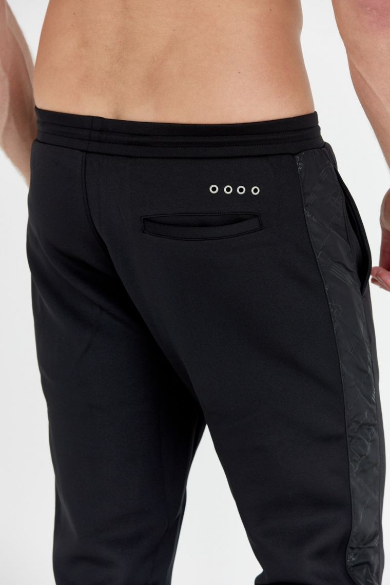 LA MARTINA Black sweatpants with stripes