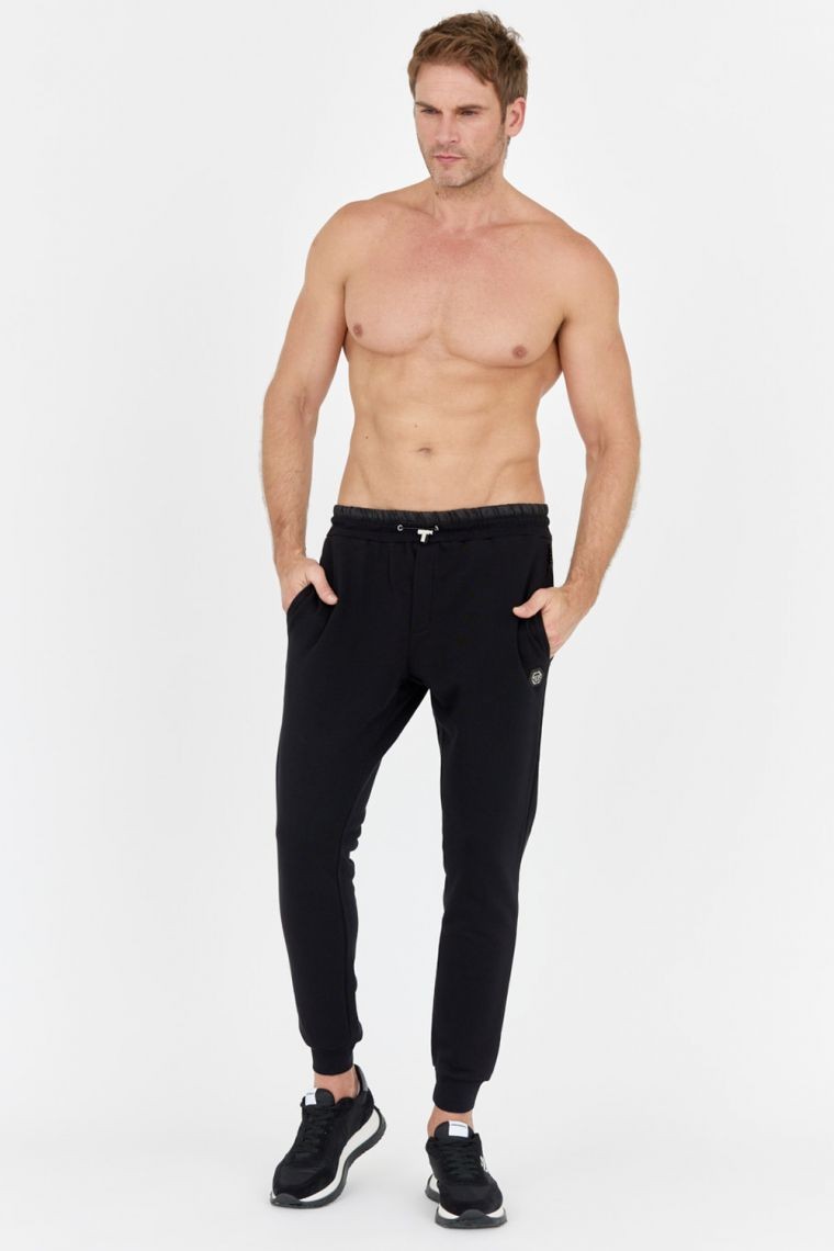 PHILIPP PLEIN Black men's hexagon sweatpants