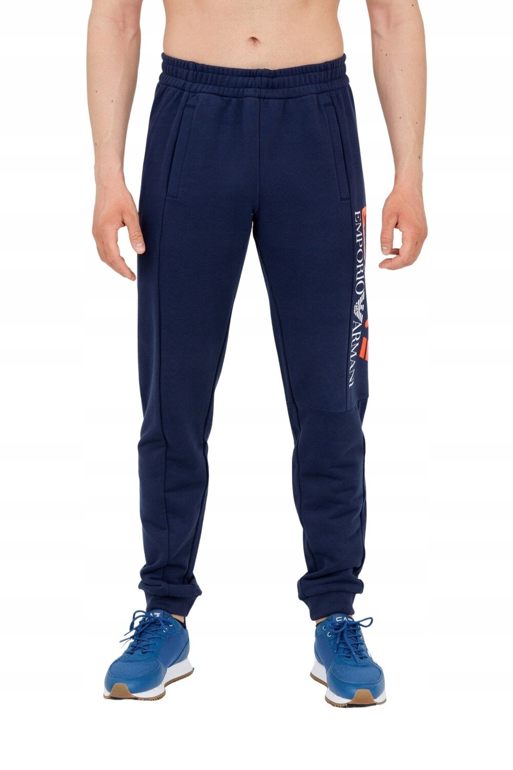 EA7 Długie granatowe spodnie dresowe