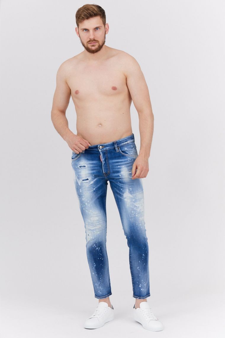DSQUARED2 Niebieskie jeansy męskie skater jean