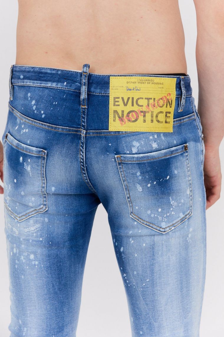 DSQUARED2 Niebieskie jeansy męskie skater jean