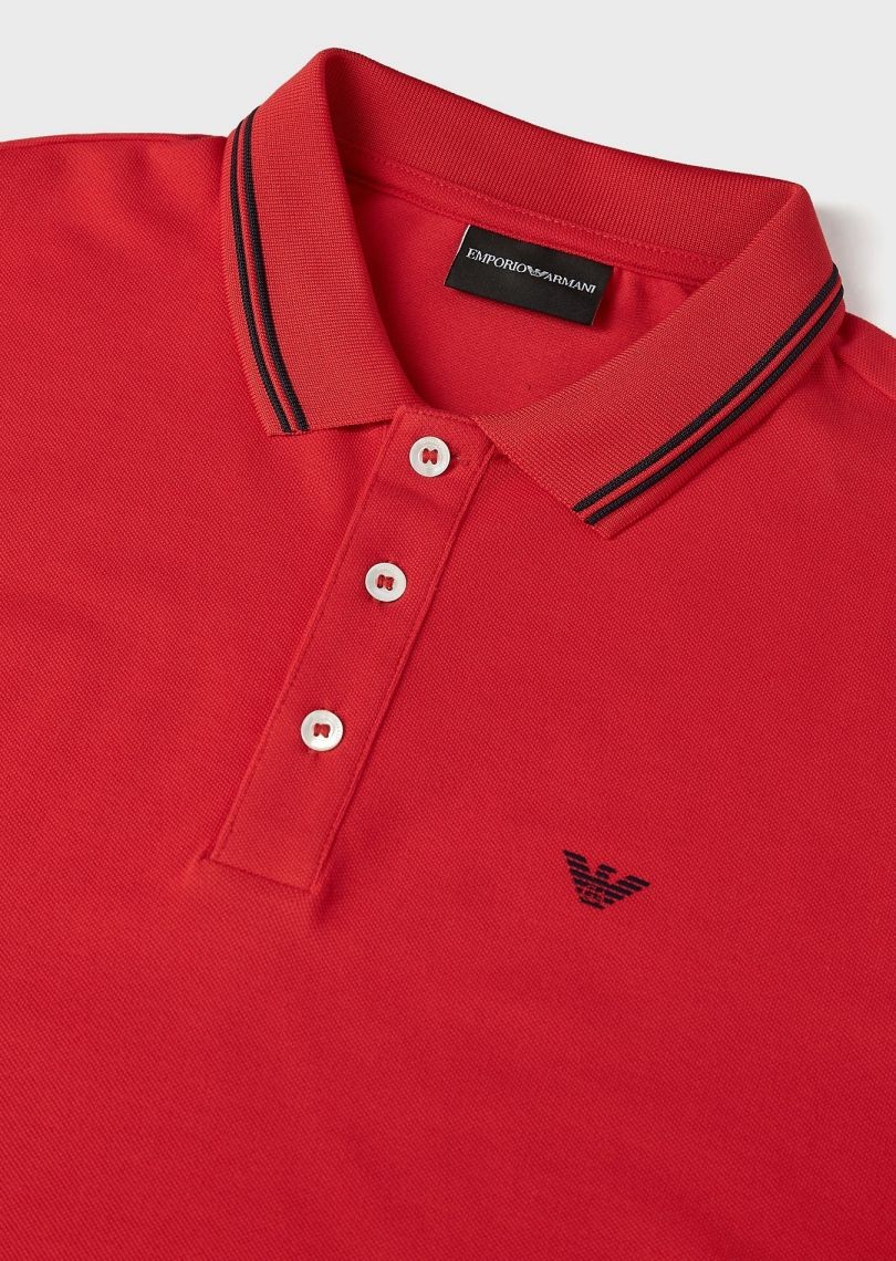 EMPORIO ARMANI Чоловіча червона сорочка-поло