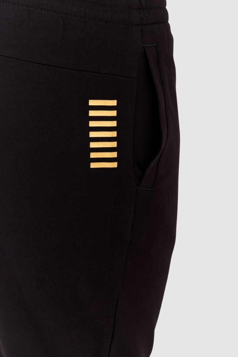 EA7 Black tracksuit with gold logo