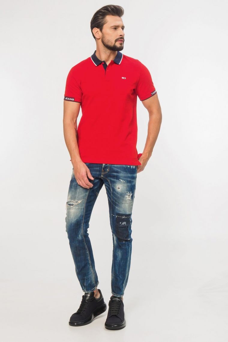 TOMMY JEANS Червона сорочка-поло
