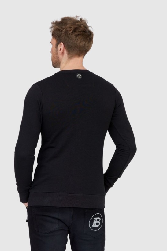 PHILIPP PLEIN Black men's Sweatshirt ls skull and plein