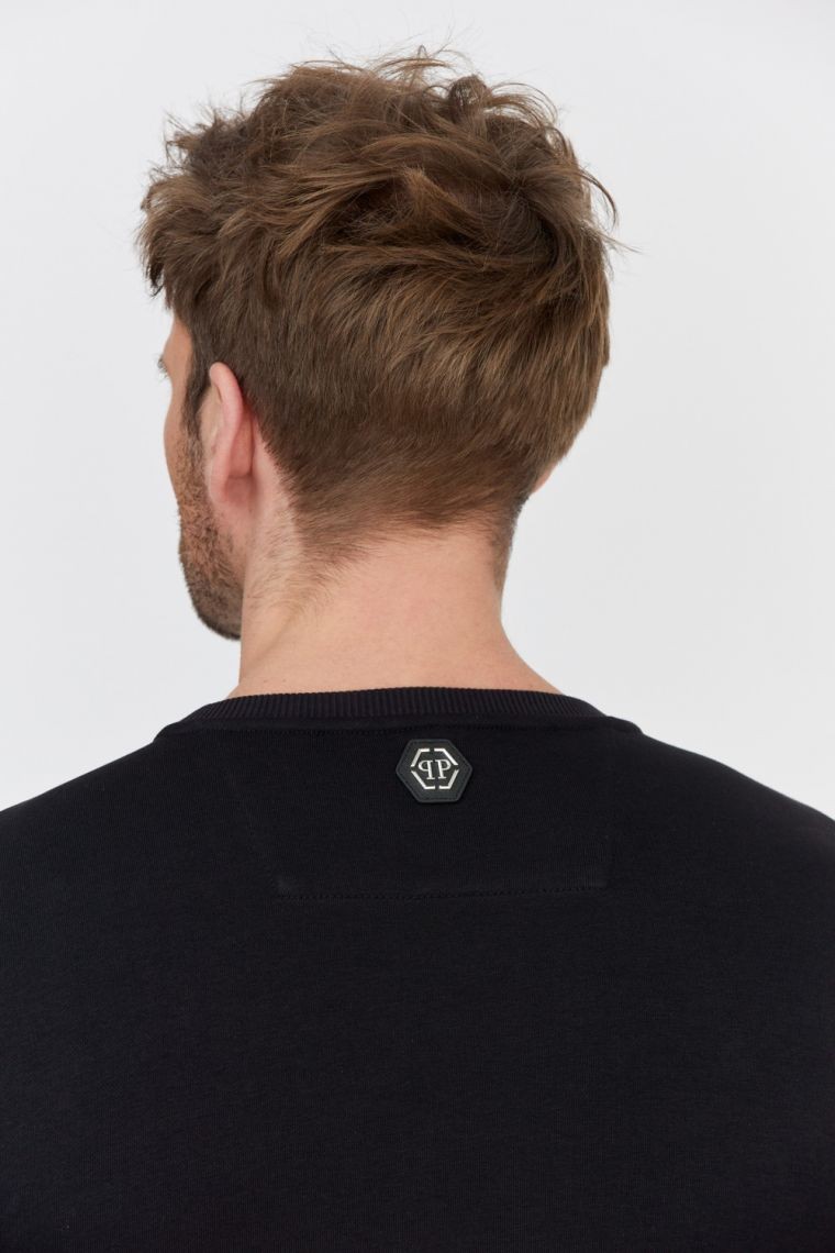 PHILIPP PLEIN Black men's Sweatshirt ls skull and plein