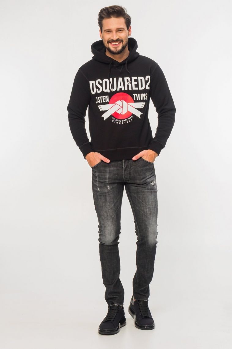 DSQUARED2 Czarna bluza męska z kapturem