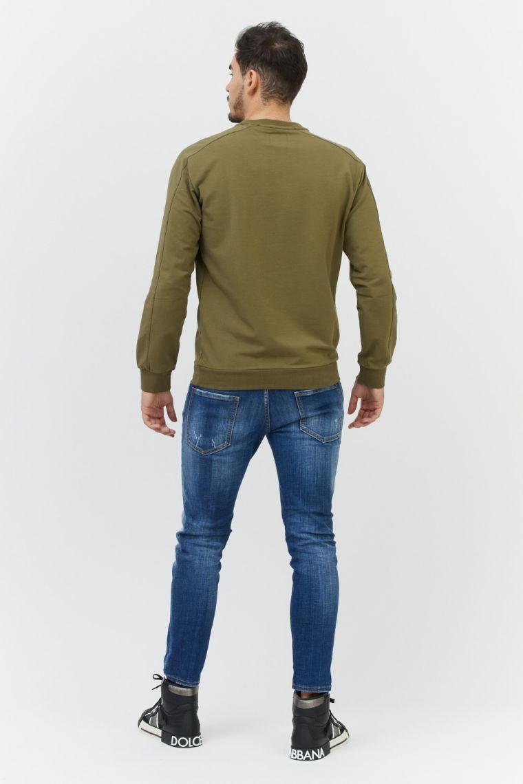 GUESS Чоловічий світшот зелений з вишитим логотипом