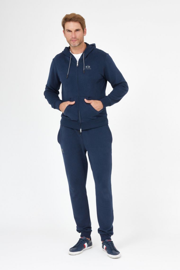 LA MARTINA Men's navy blue zip-up hoodie