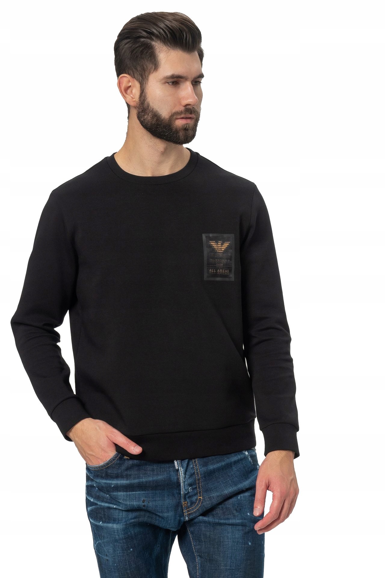 EMPORIO ARMANI Black men's logo sweatshirt