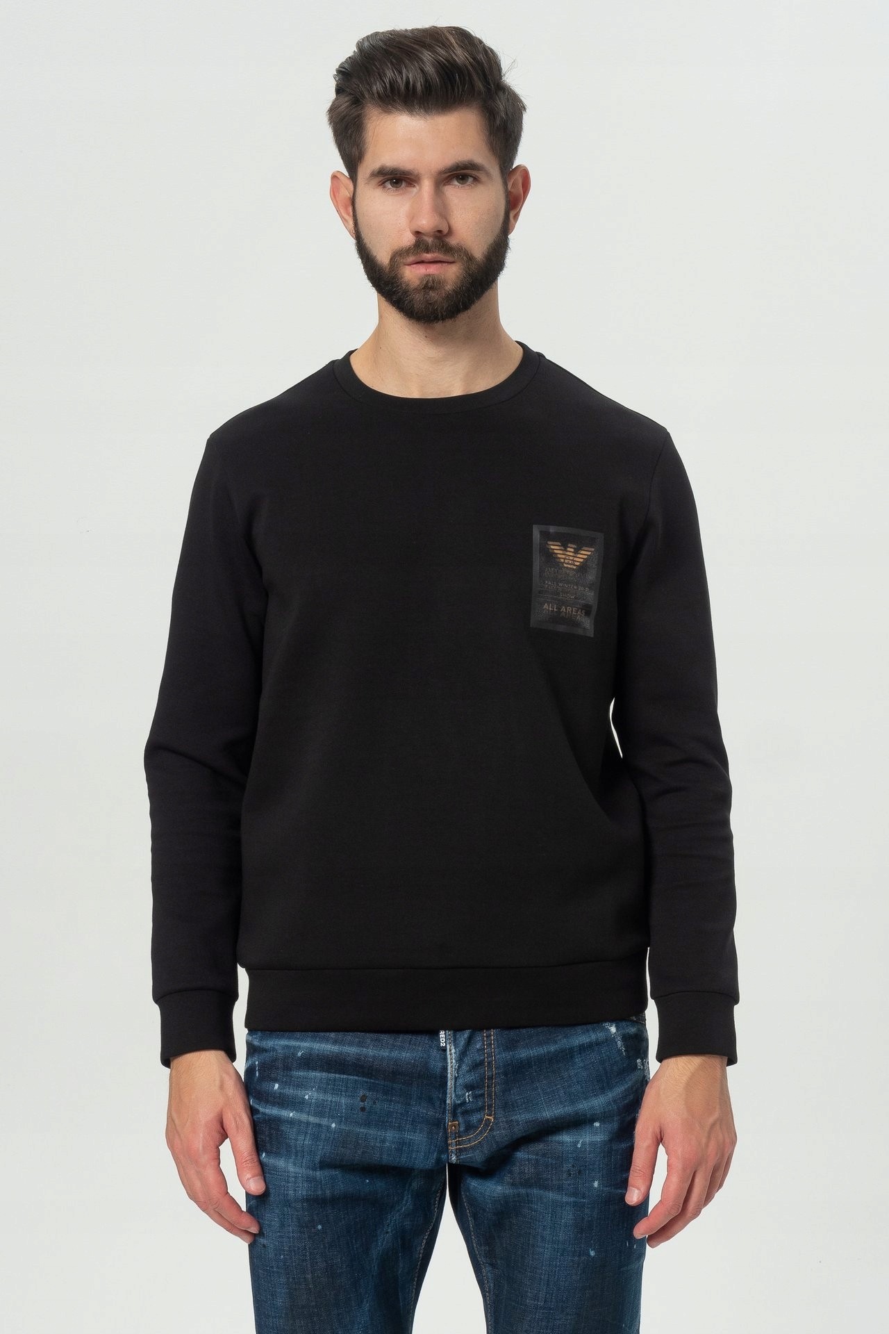 EMPORIO ARMANI Black men's logo sweatshirt