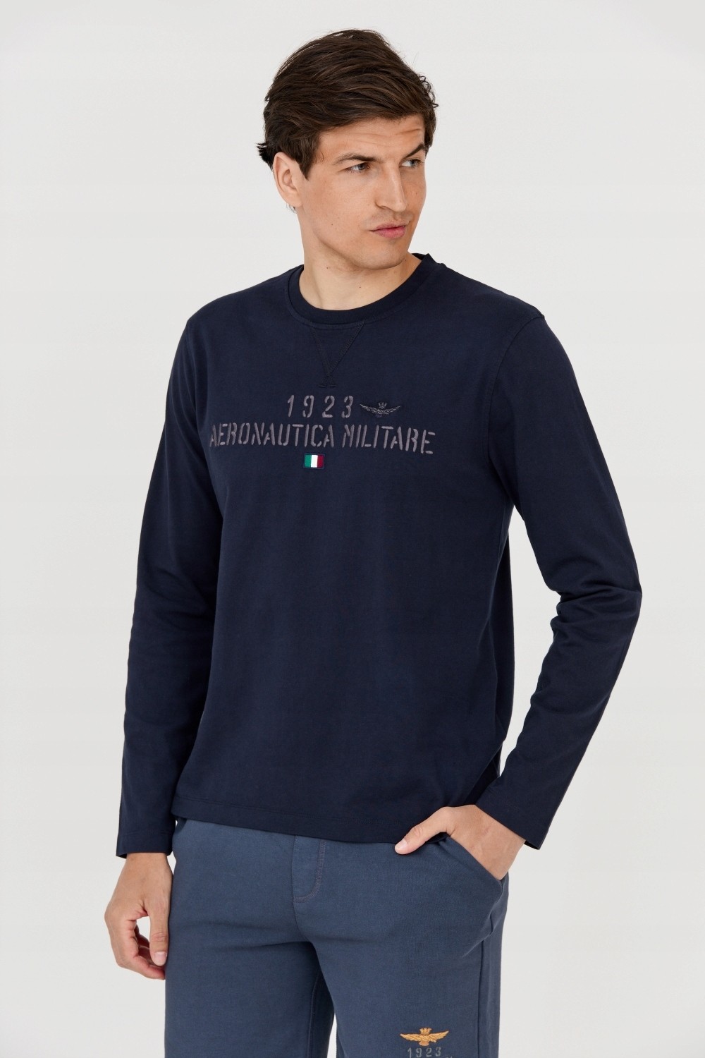 AERONAUTICA MILITARE Men's navy blue longsleeve