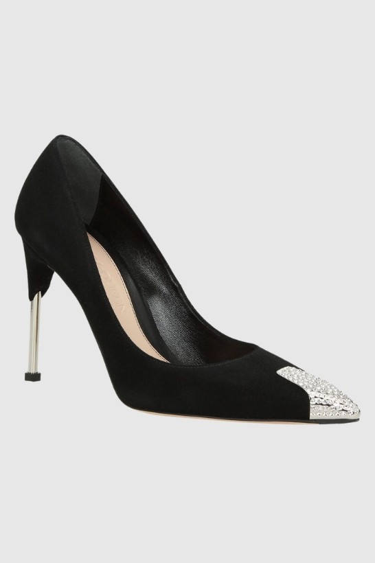 ALEXANDER MCQUEEN Szpilki czarne zamszowe