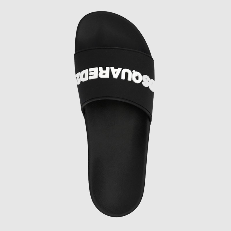 DSQUARED2 Black men's flip-flops with logo