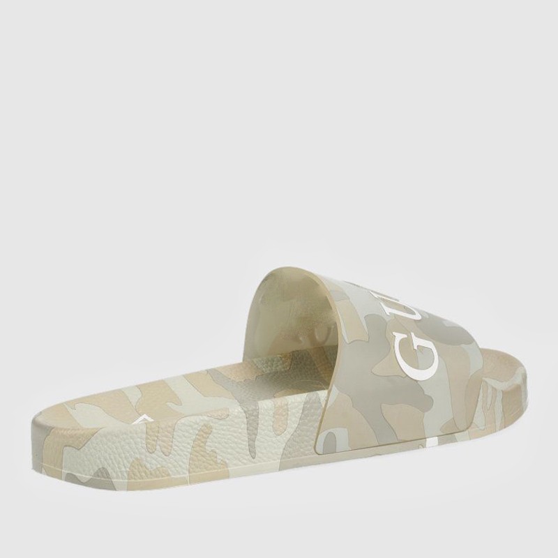 GUESS Beżowe klapki męskie w moro