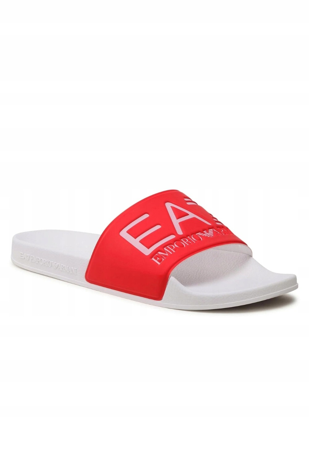 EA7 Koralowo-białe klapki z białym logo