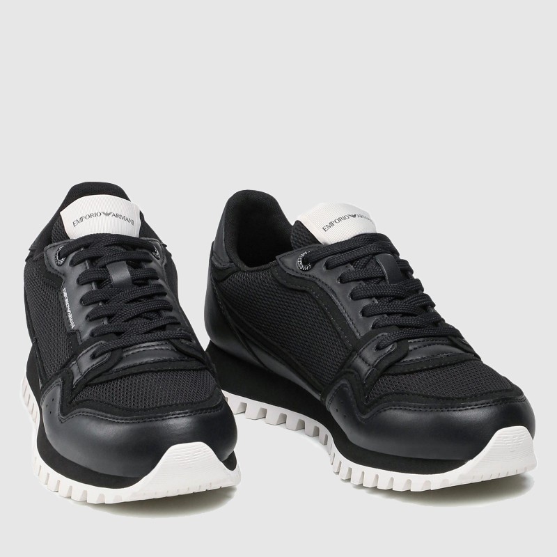 EMPORIO ARMANI Czarne sneakersy męskie z logo