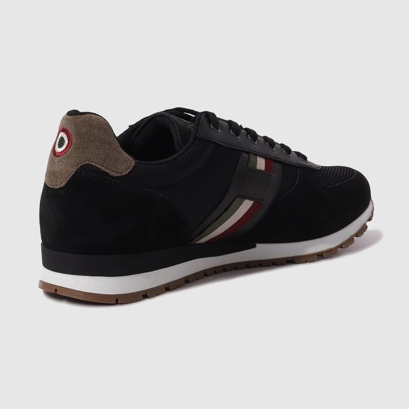 AERONAUTICA MILITARE Czarne skórzane sneakersy męskie