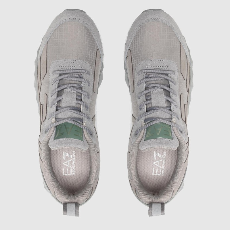 EA7 Szare sneakersy męskie z dużym logo