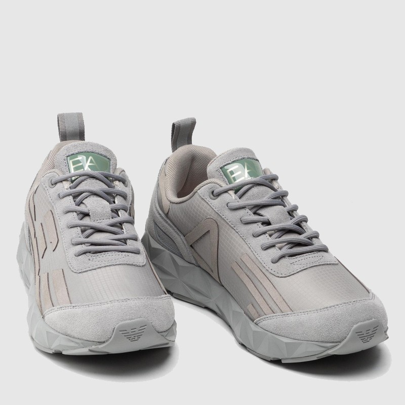 EA7 Szare sneakersy męskie z dużym logo