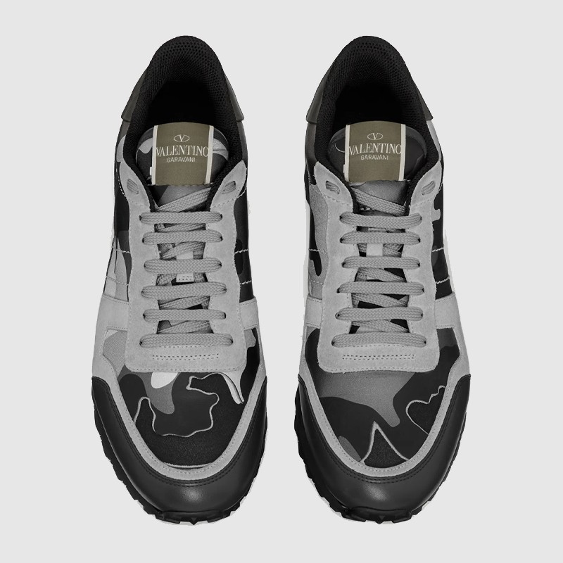 VALENTINO Garavani sneakersy rockrunner w szarym kamuflażu