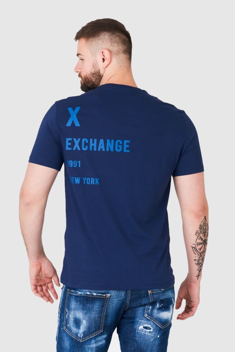 ARMANI EXCHANGE Men's navy blue logo t-shirt