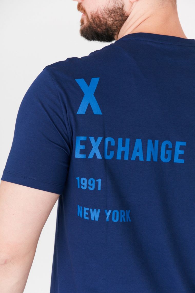 ARMANI EXCHANGE Men's navy blue logo t-shirt