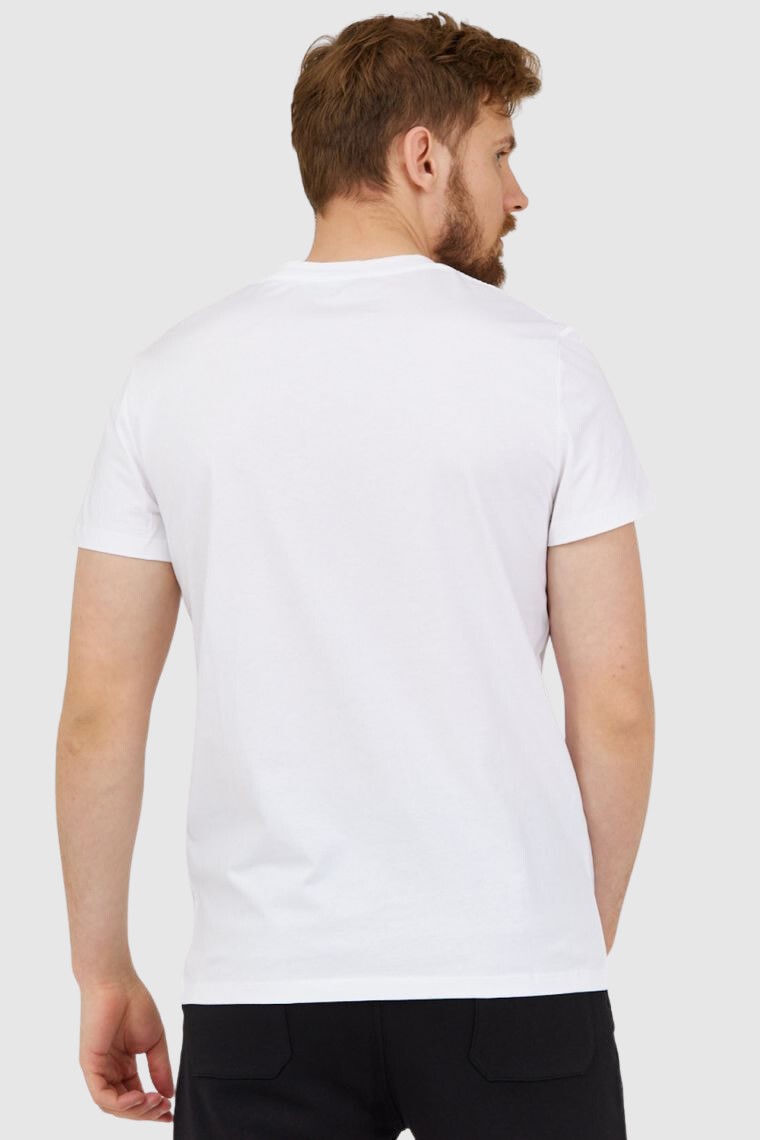 BALMAIN Biały t-shirt męski ze złotym logo