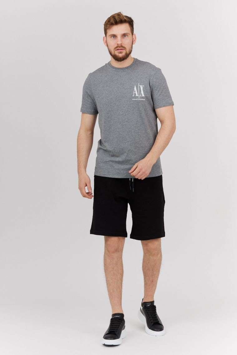 ARMANI EXCHANGE Grey men's t-shirt with embroidered logo